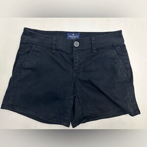 American Eagle Outfitters Black Midi Stretch Shorts